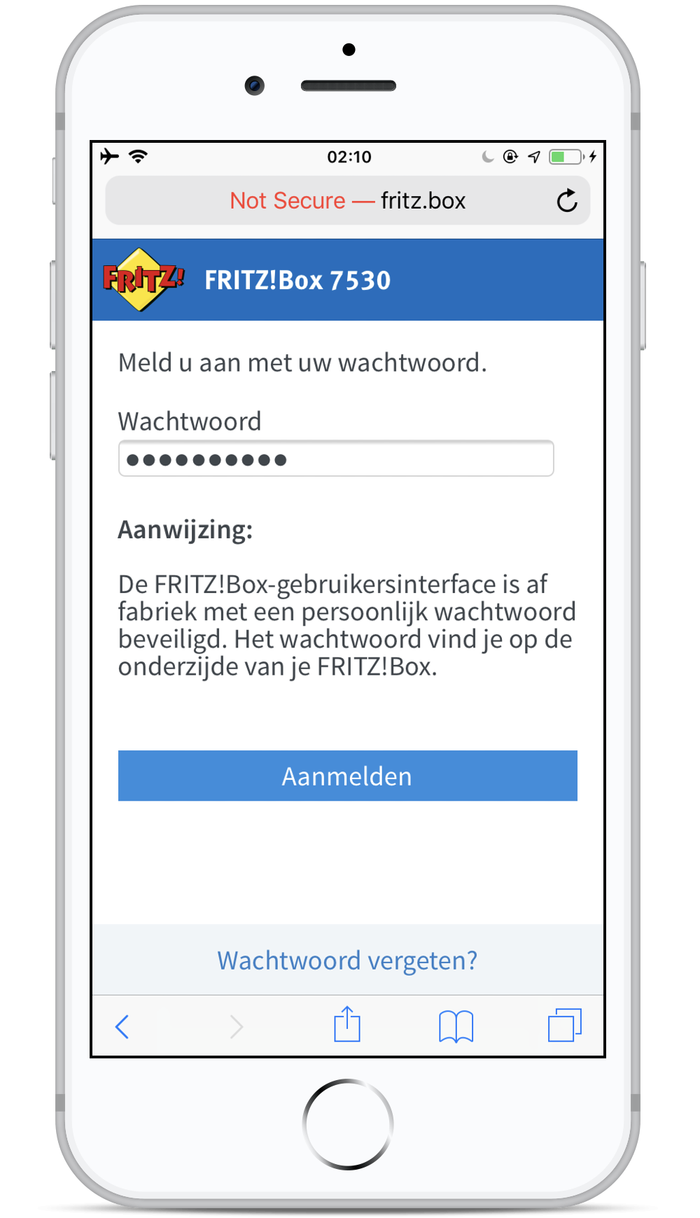 Hoe kan ik mijn FRITZ!Box configureren als ik alleen een smartphone heb